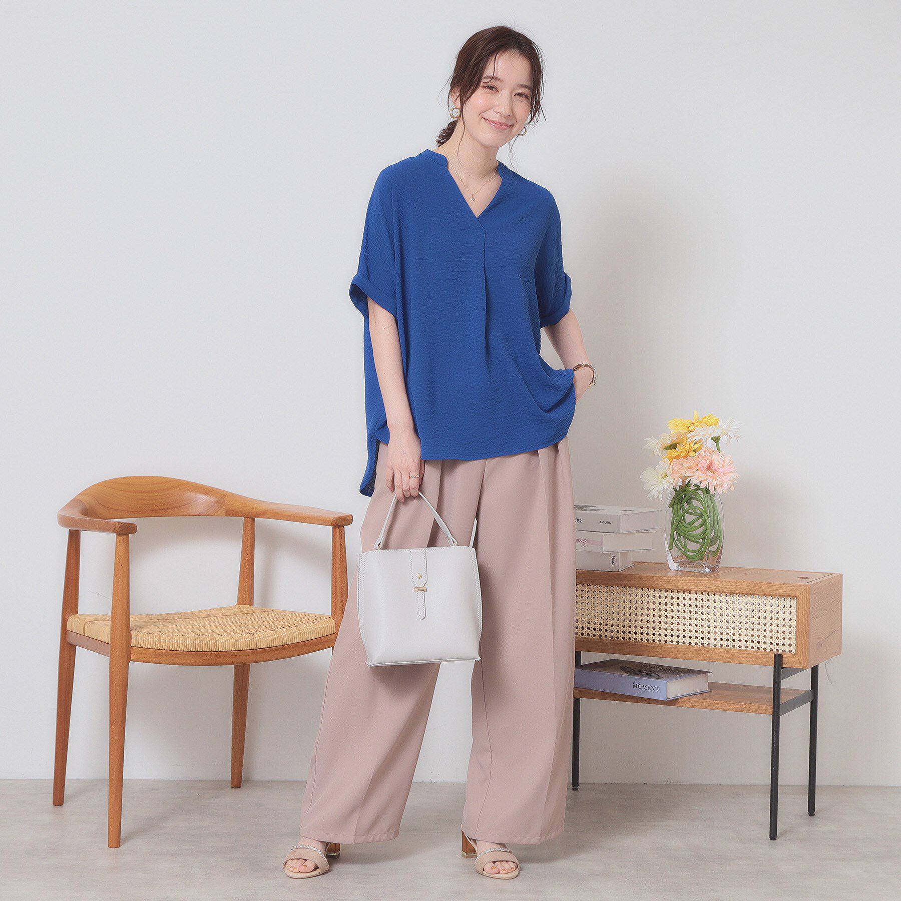 ITS&rsquo;DEMO「【接触冷感／吸水速乾／洗濯機OK】イージーケアスキッパーブラウス＜ラク服シリーズ＞」|シャツ・ブラウス|