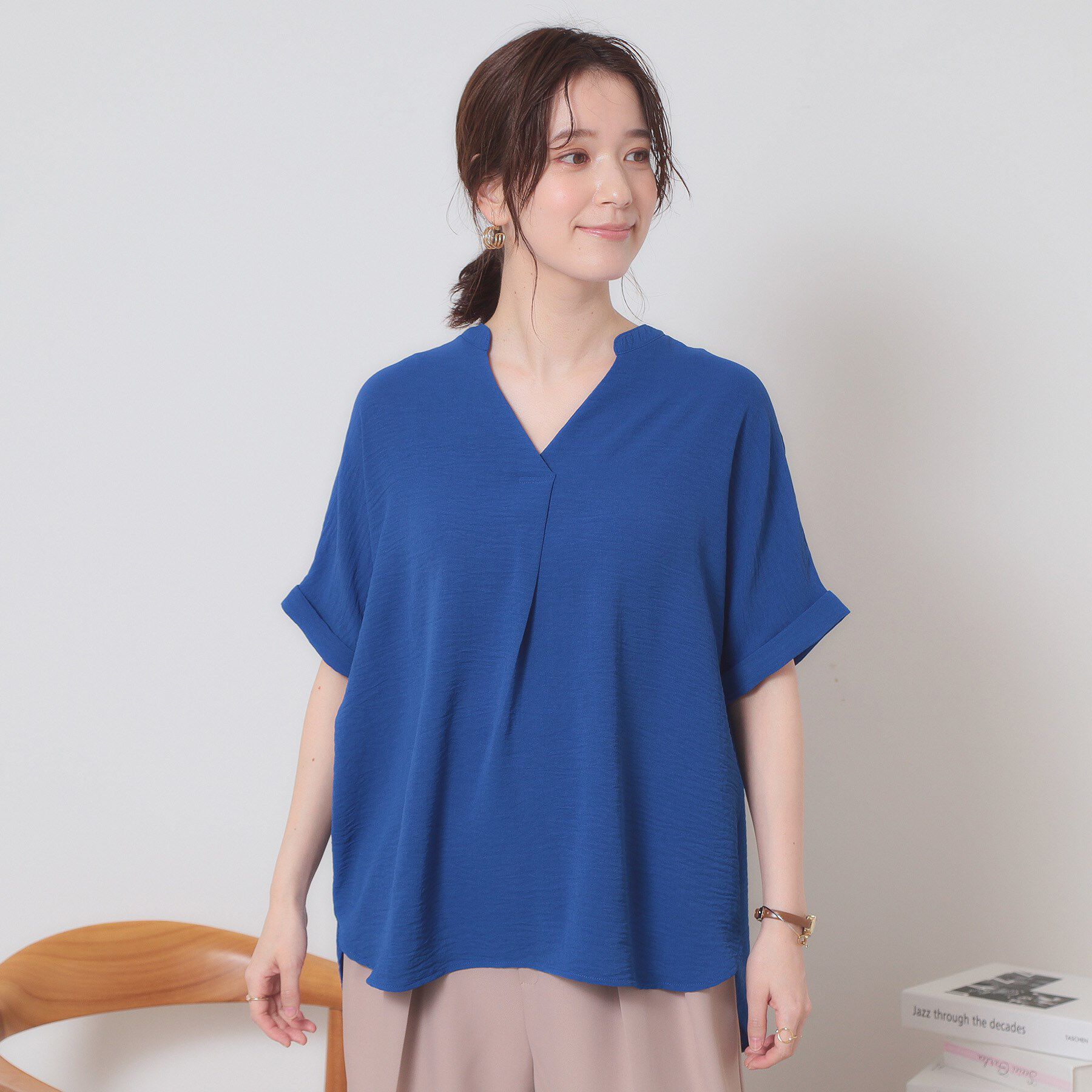 ITS&rsquo;DEMO「【接触冷感／吸水速乾／洗濯機OK】イージーケアスキッパーブラウス＜ラク服シリーズ＞」|シャツ・ブラウス|