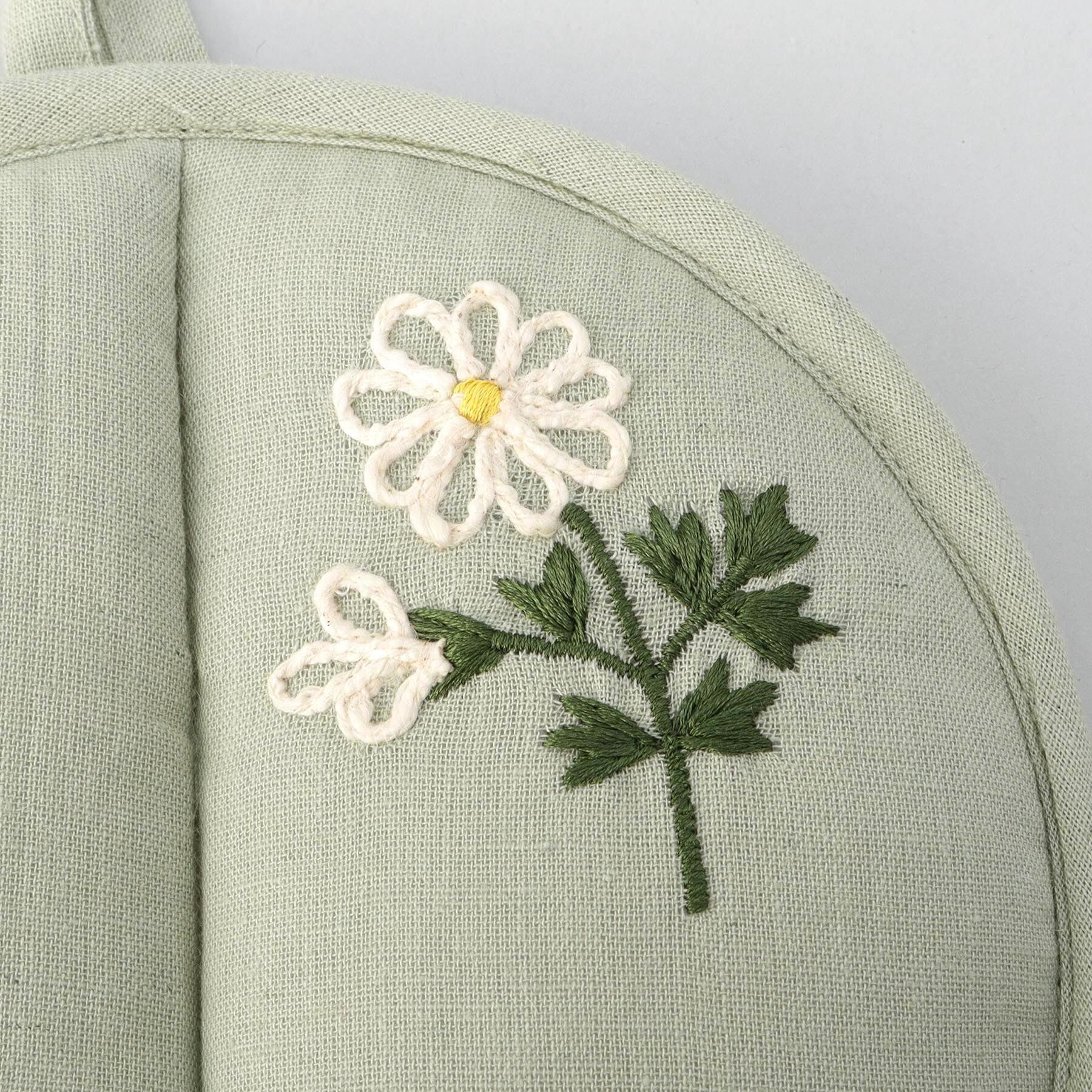 212 KITCHEN STORE「刺繍フラワー マーガレット ラウンドミトン LGR ＜212Kオリジナル ＞」|食器・キッチングッズ|