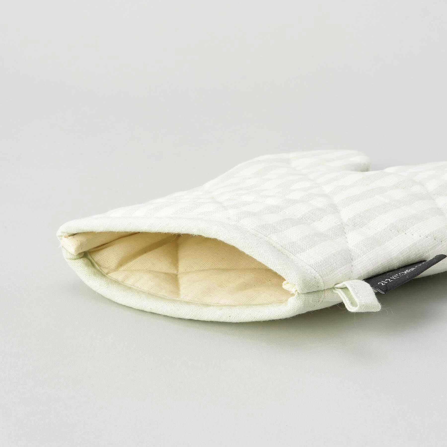 212 KITCHEN STORE「ブロックストライプ リネンコットン ミトン LGR ＜212Kオリジナル ＞」|食器・キッチングッズ|