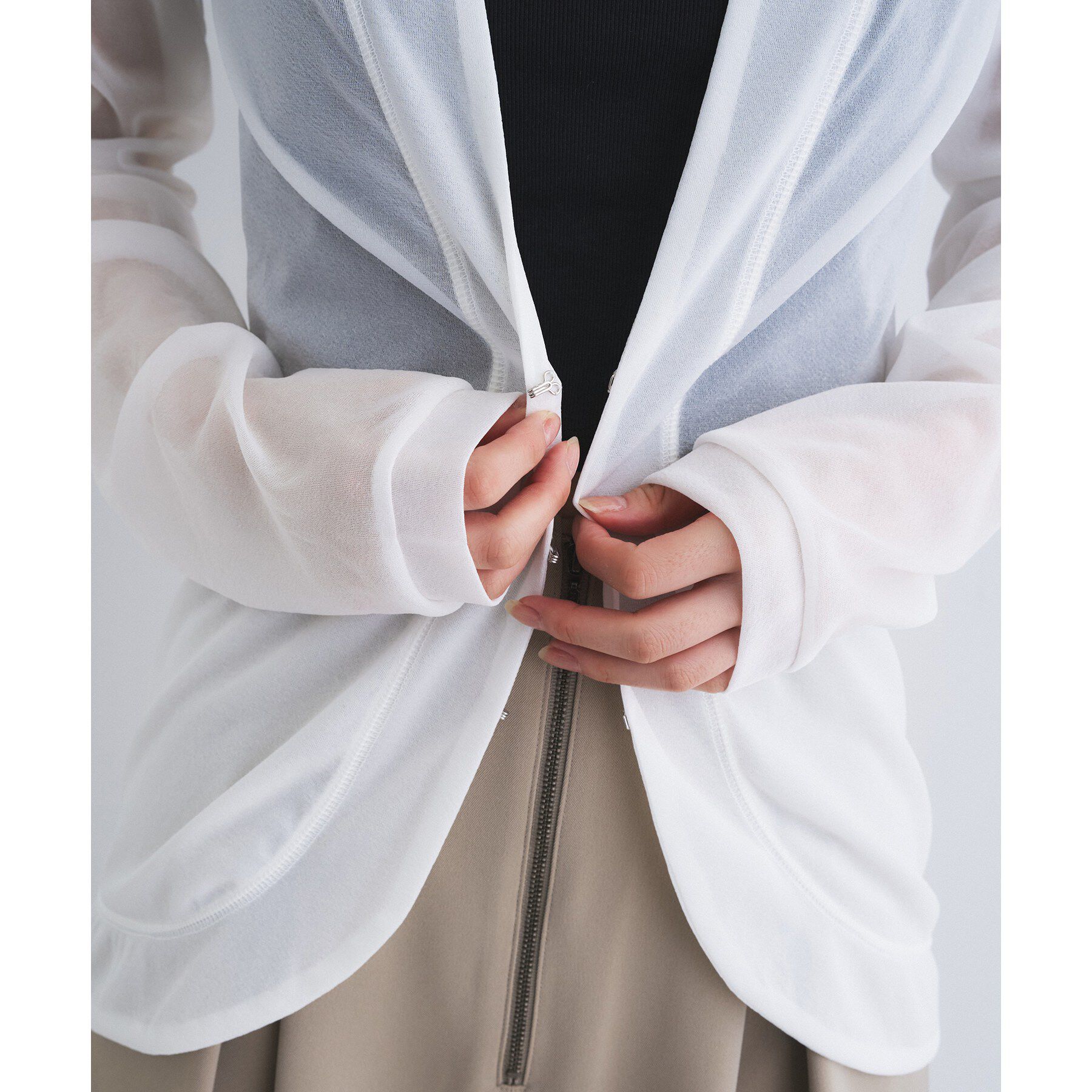 CODE A「sheer jersey cardigan」|カーディガン|