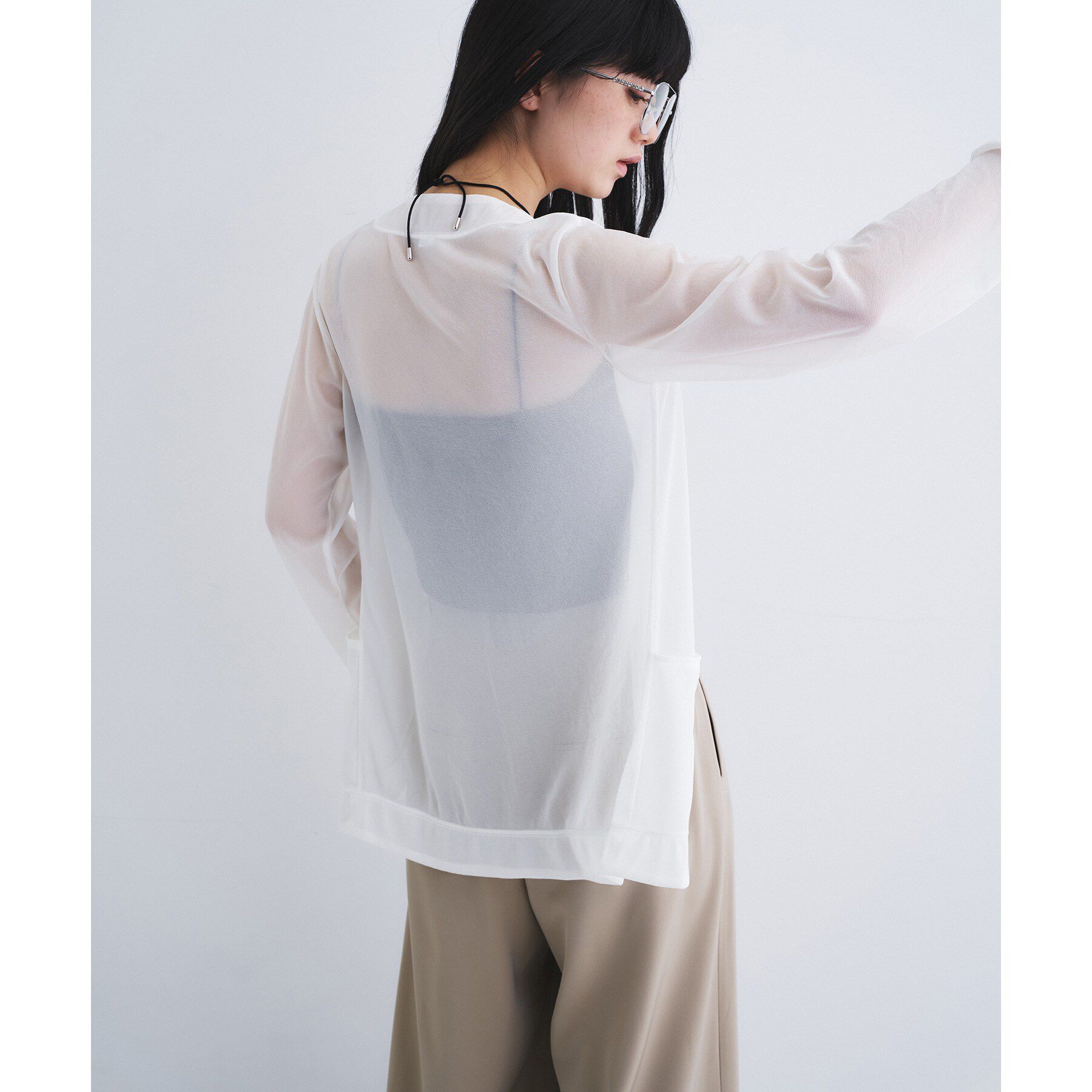 CODE A「sheer jersey cardigan」|カーディガン|