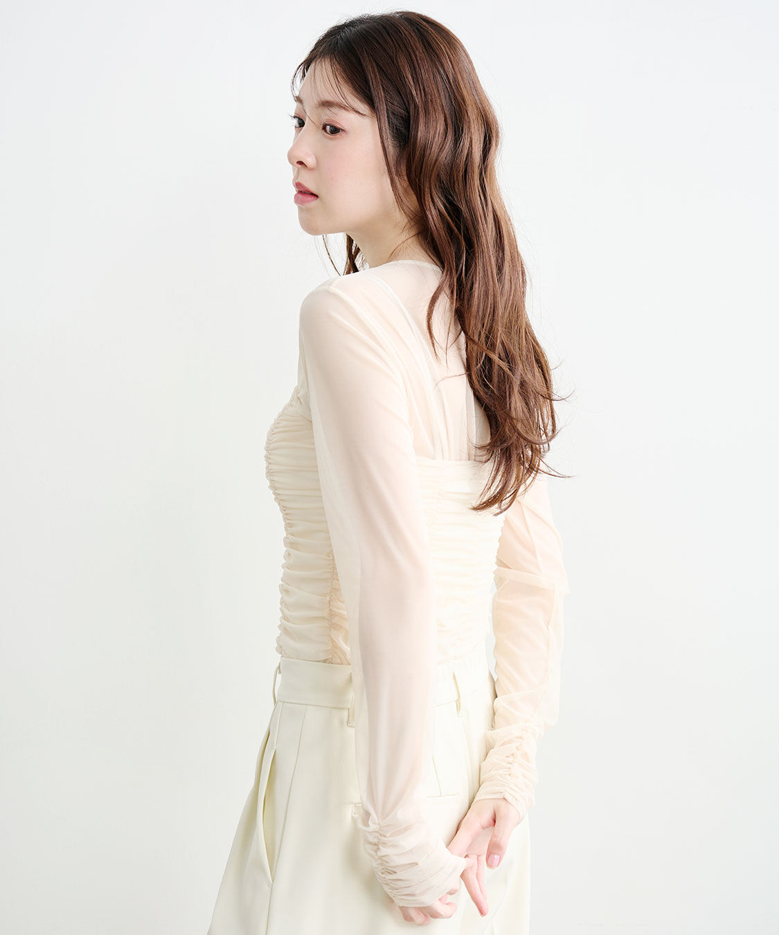 COCO DEAL「ギャザーチュールレイヤードトップス」|シャツ・ブラウス|