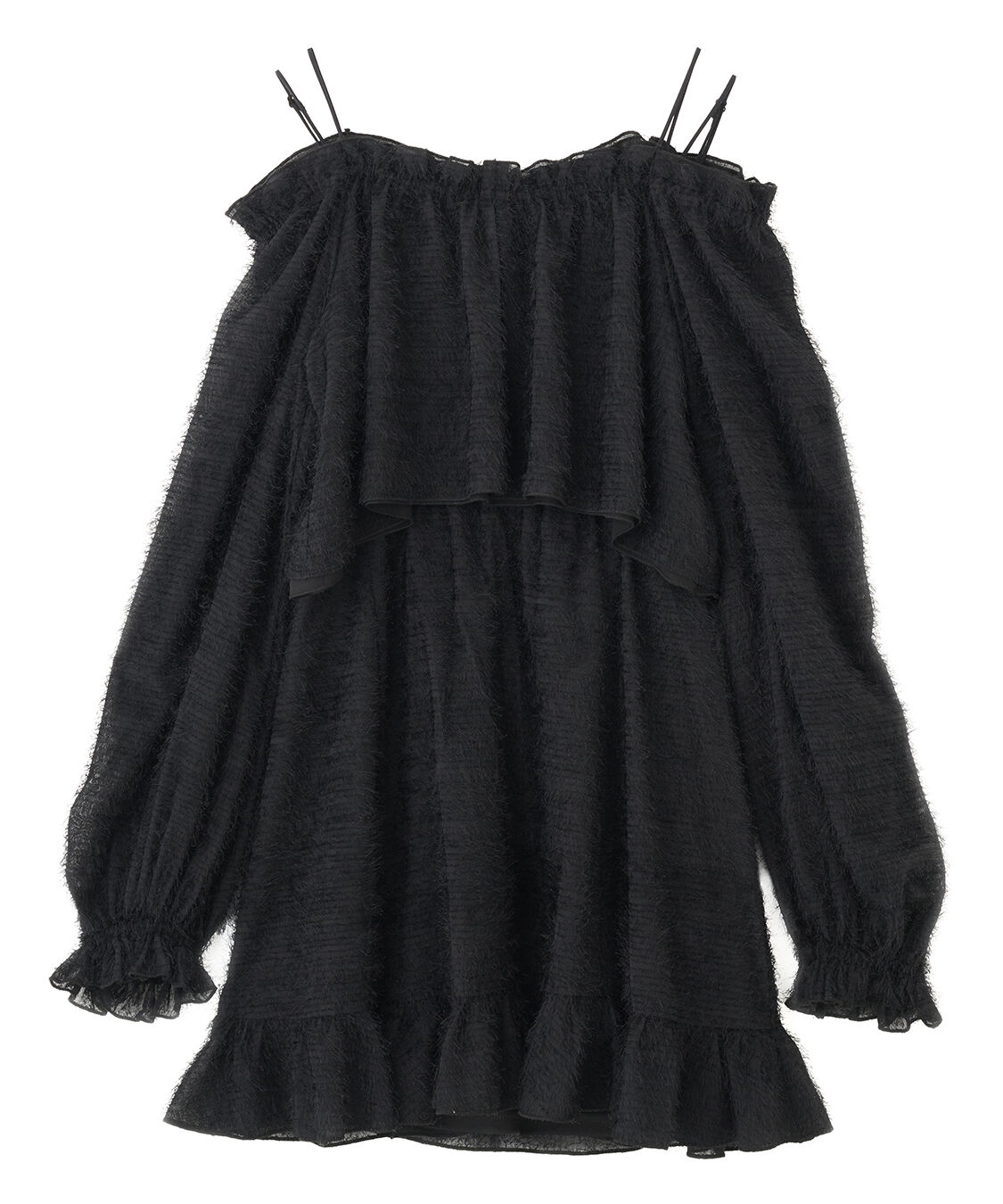 COCO DEAL「フラッフィーオフショルミニワンピース」|ワンピース|ブラック