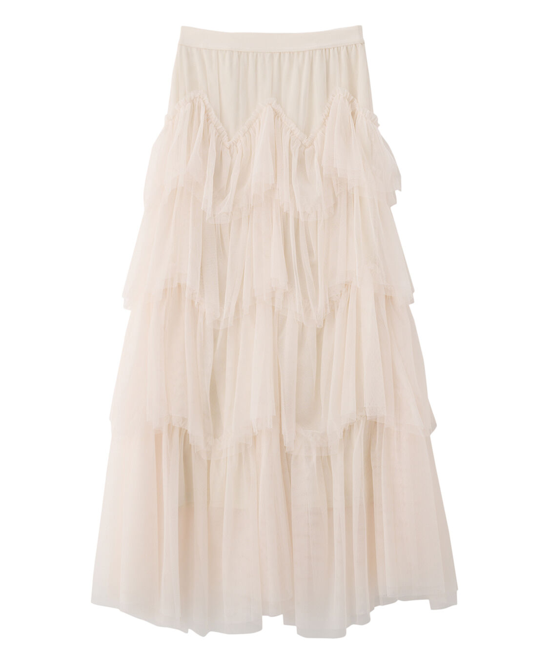 COCO DEAL「ジグザグティアードチュールスカート」|スカート|