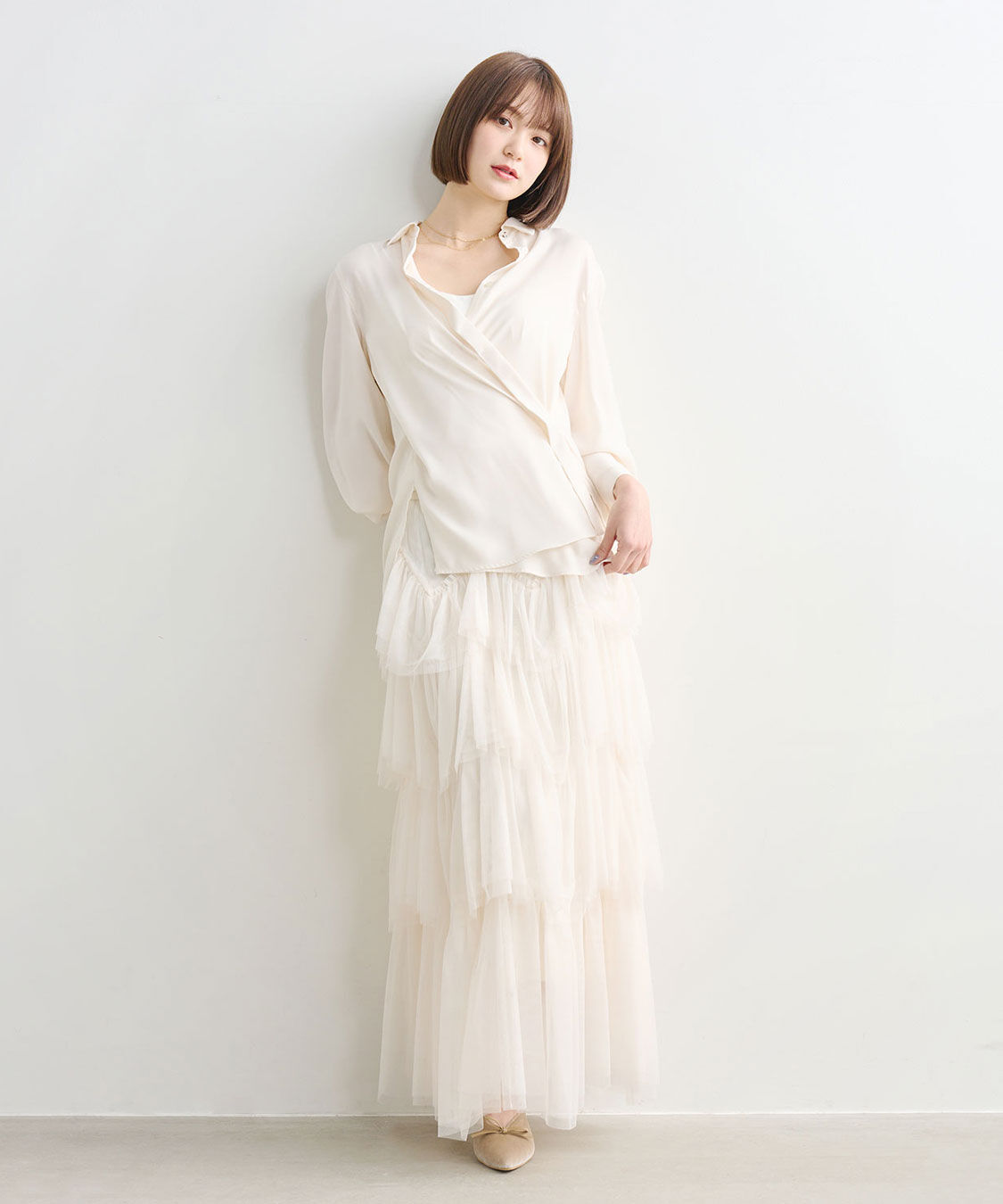 COCO DEAL「ジグザグティアードチュールスカート」|スカート|