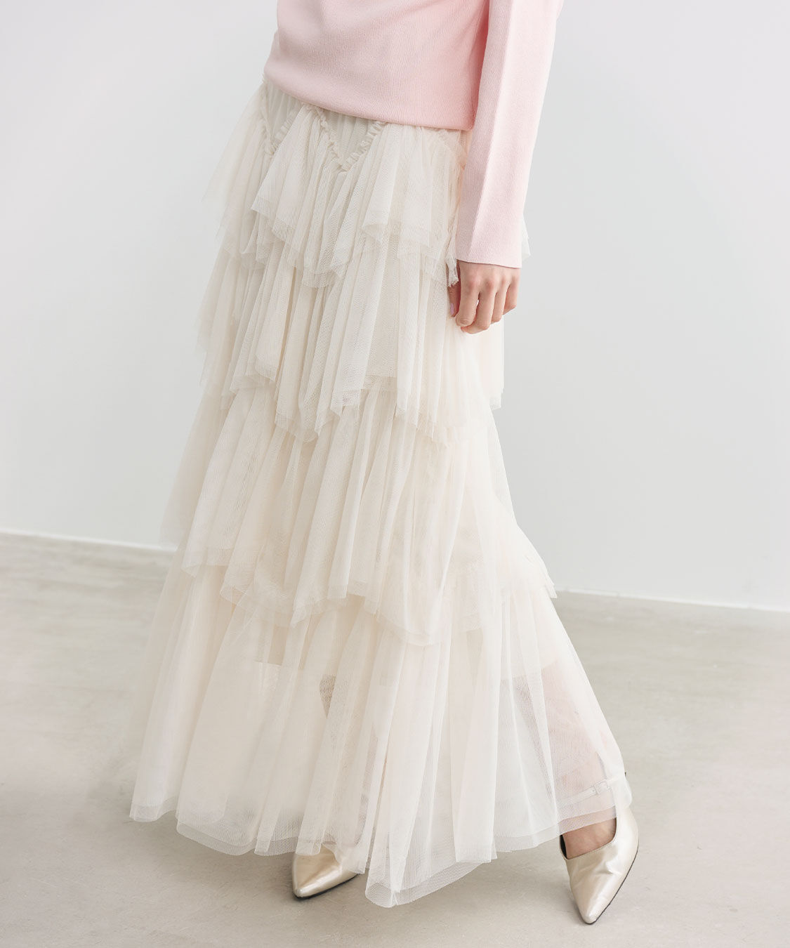 COCO DEAL「ジグザグティアードチュールスカート」|スカート|