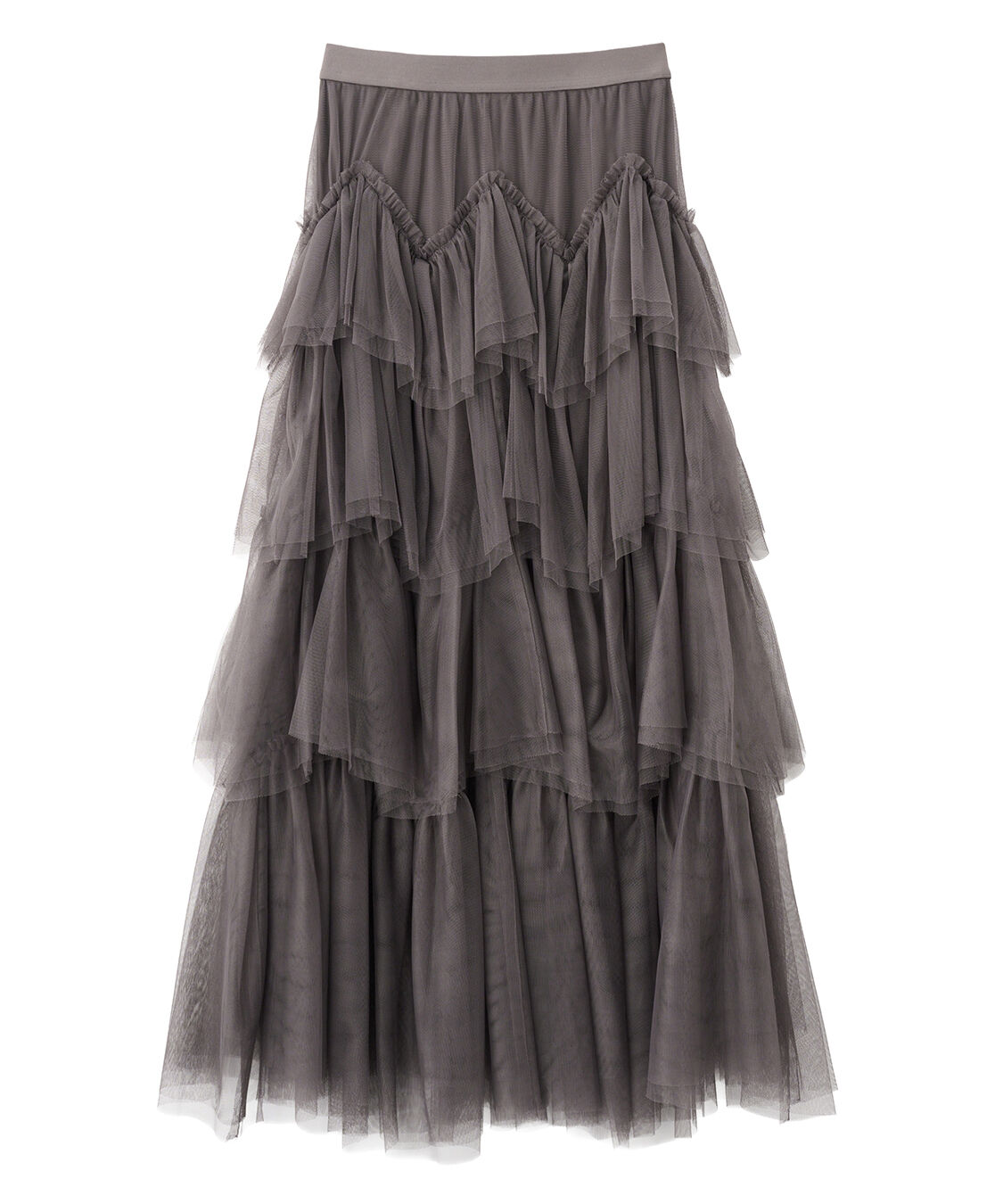 COCO DEAL「ジグザグティアードチュールスカート」|スカート|