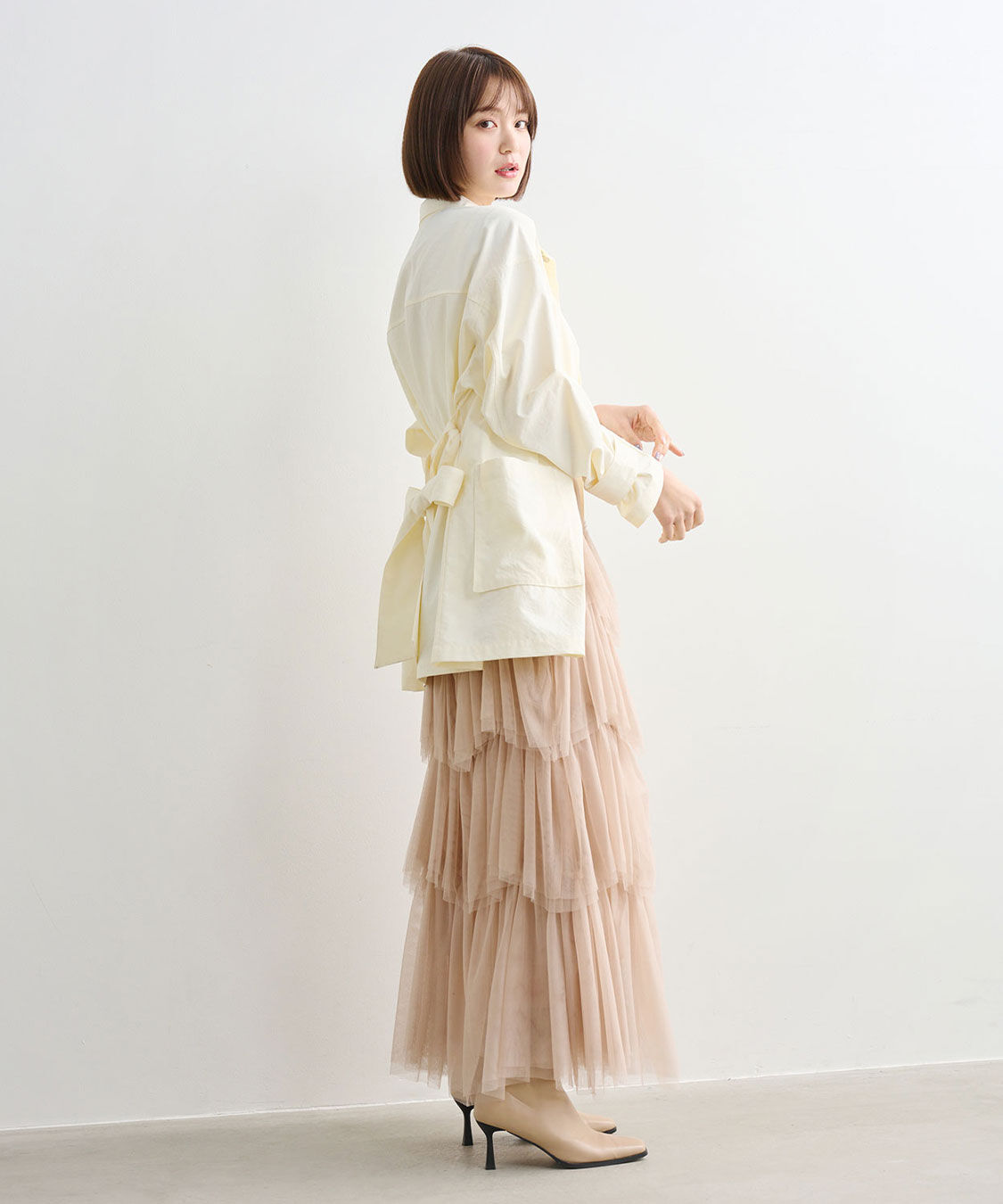 COCO DEAL「ジグザグティアードチュールスカート」|スカート|