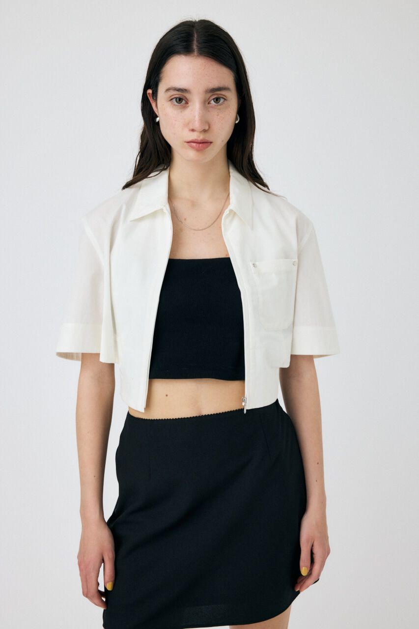 MOUSSY「CROPPED BELTED シャツ」|シャツ・ブラウス|WHT