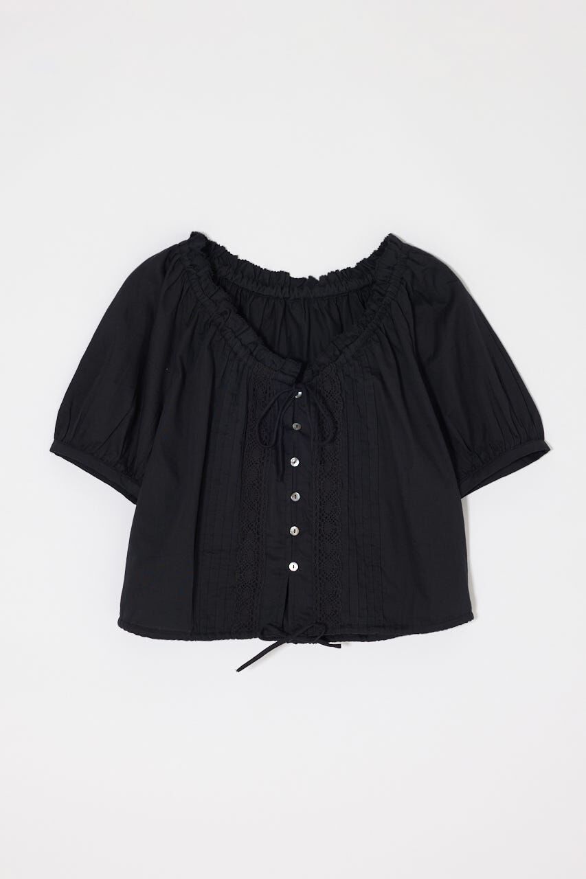 MOUSSY「SCOOP NECK PIN TUCK ブラウス」|シャツ・ブラウス|