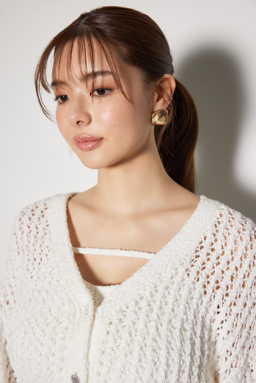 rienda「ビジューニットカーディガン」|カーディガン|