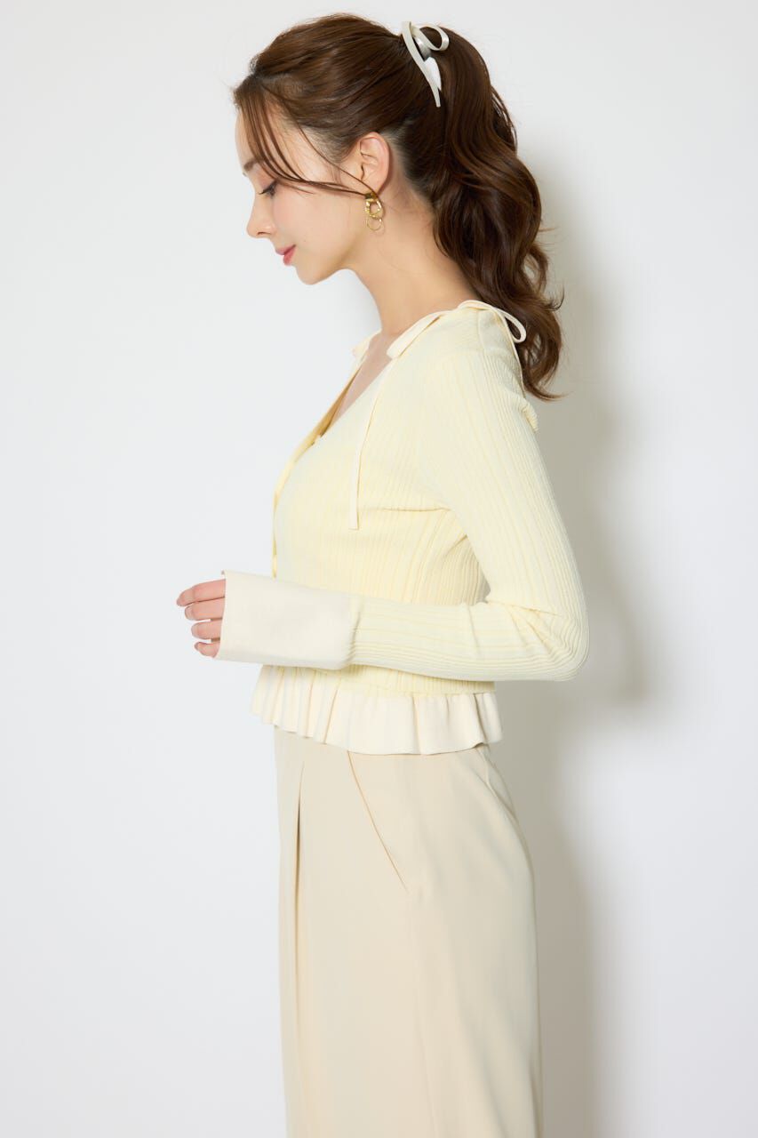 rienda「ペプラムキャミセットニットカーディガン」|カーディガン|