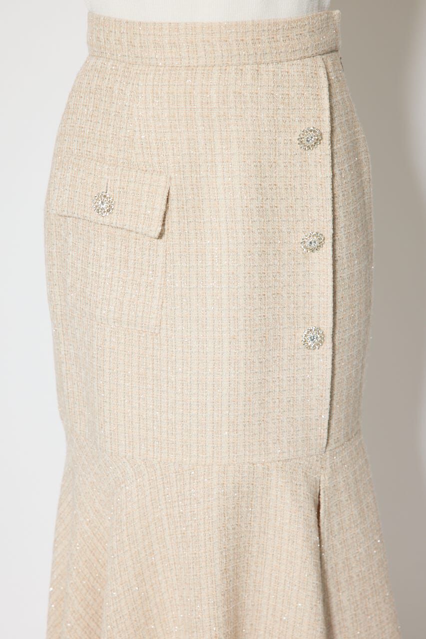 rienda「ラップスリットツイードマーメイドスカート」|スカート|