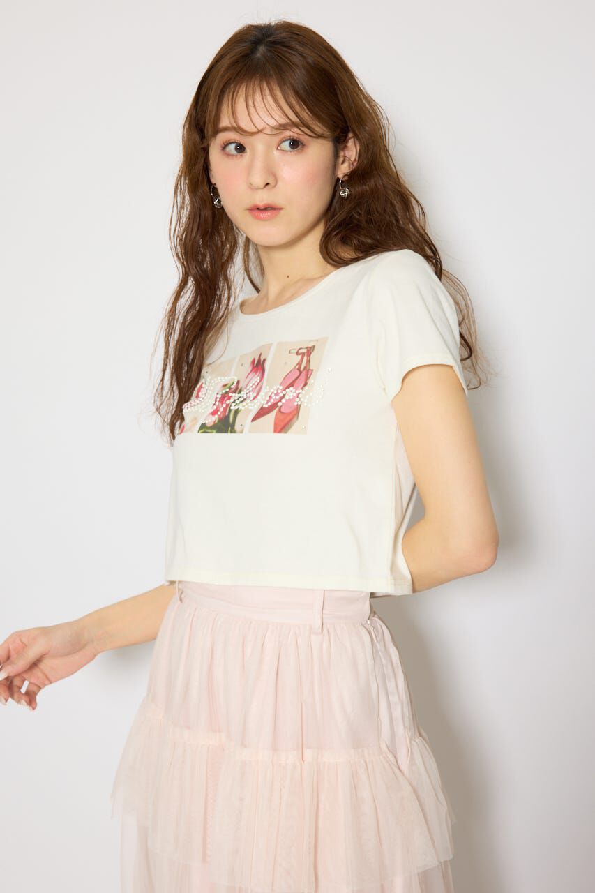 rienda「モチーフフォトショートTシャツ」|Tシャツ・カットソー|