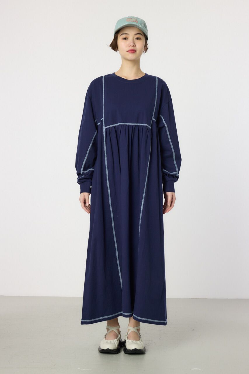 RODEO CROWNS「配色ステッチティアードマキシワンピース」|ワンピース|