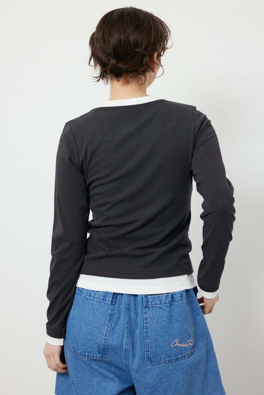 RODEO CROWNS「フェイクレイヤードヘンリーネックトップス」|Tシャツ・カットソー|