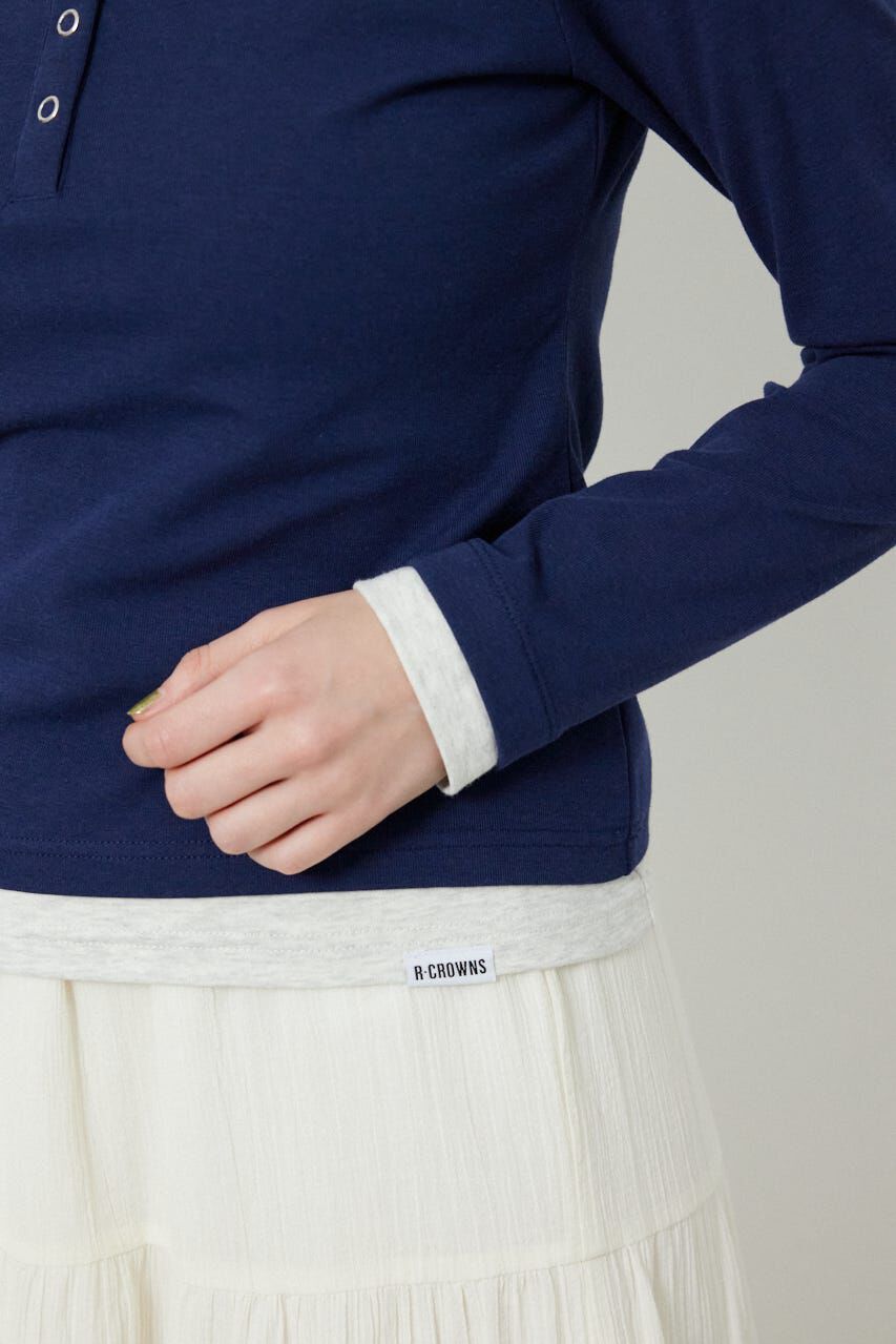 RODEO CROWNS「フェイクレイヤードヘンリーネックトップス」|Tシャツ・カットソー|