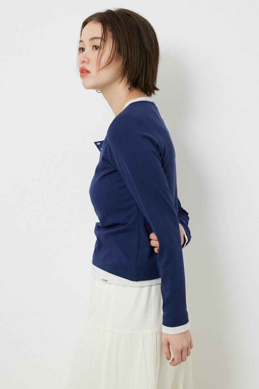 RODEO CROWNS「フェイクレイヤードヘンリーネックトップス」|Tシャツ・カットソー|