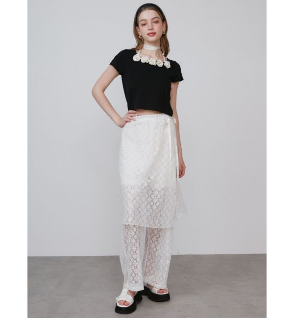 CALNAMUR「LACE LAYERED SKPT/レースレイヤードスカートパンツ」|その他|