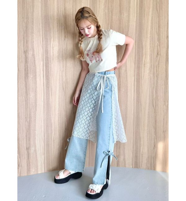 CALNAMUR「LACE LAYERED SKPT/レースレイヤードスカートパンツ」|その他|
