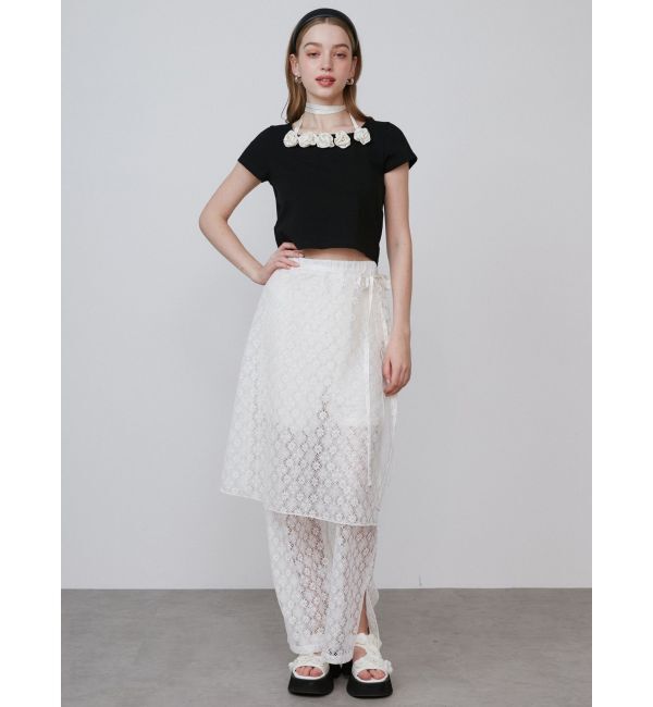 CALNAMUR「LACE LAYERED SKPT/レースレイヤードスカートパンツ」|その他|