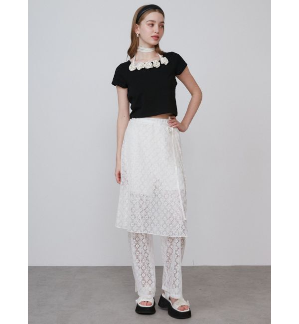 CALNAMUR「LACE LAYERED SKPT/レースレイヤードスカートパンツ」|その他|