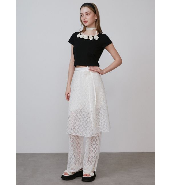 CALNAMUR「LACE LAYERED SKPT/レースレイヤードスカートパンツ」|その他|