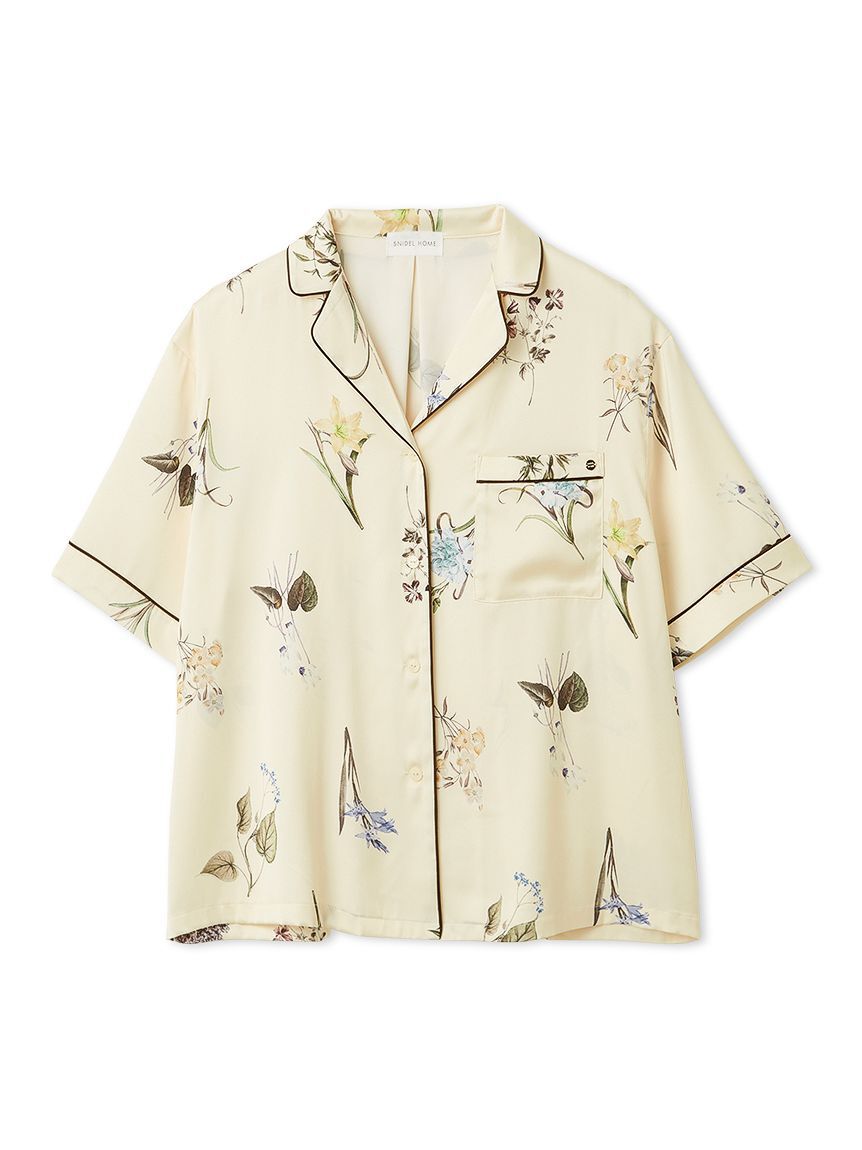 SNIDEL HOME「【UVカット】サテンプリント開襟シャツ」|ルームウェア|
