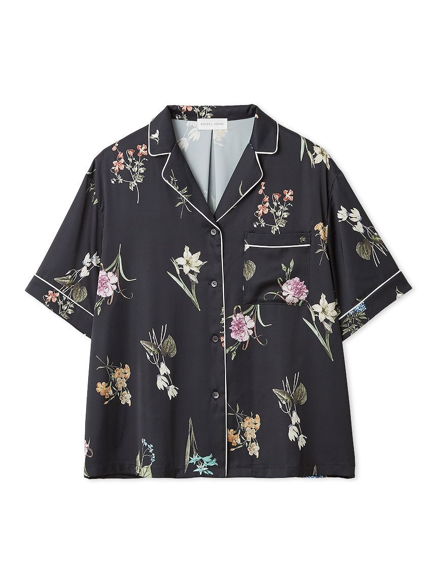 SNIDEL HOME「【UVカット】サテンプリント開襟シャツ」|ルームウェア|