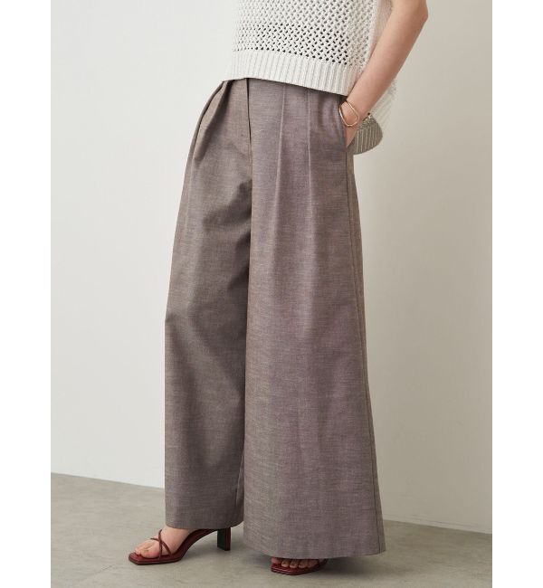 ELENDEEK「HIGHT WAIST WIDE PT」|その他|ブラウン