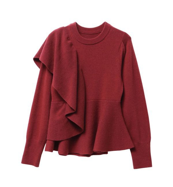 ELENDEEK「SHOULDER FRILL PEPLUM KT」|ニット・セーター|