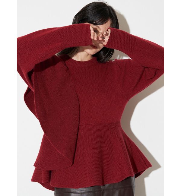 ELENDEEK「SHOULDER FRILL PEPLUM KT」|ニット・セーター|