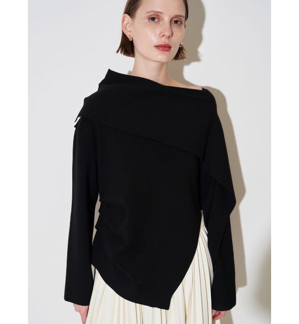 ELENDEEK「ASYMMETRY RAFFLE KT」|ニット・セーター|ブラック