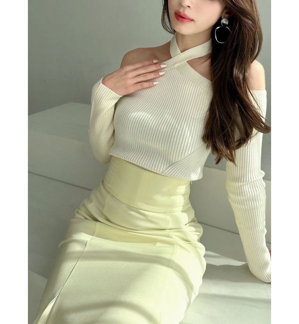 RESEXXY「ホルターネックニットトップス」|ニット・セーター|ホワイト