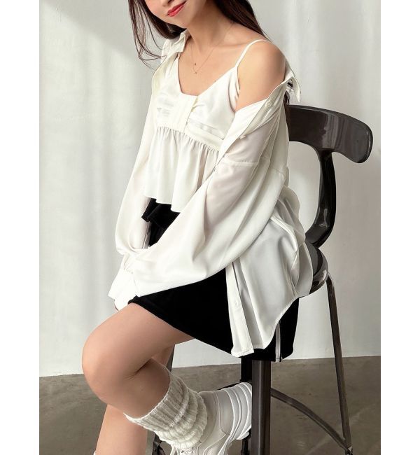 RESEXXY「リボンペプラムキャミ 【セットアップ着用可能】」|シャツ・ブラウス|