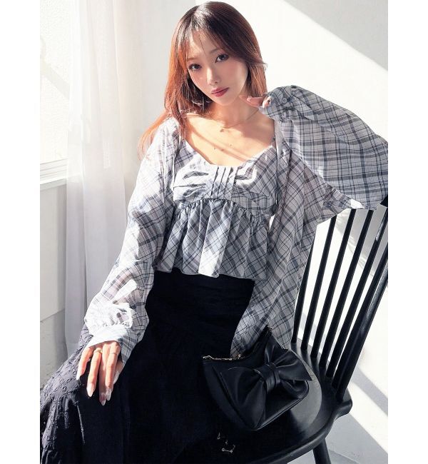 RESEXXY「リボンペプラムキャミ 【セットアップ着用可能】」|シャツ・ブラウス|