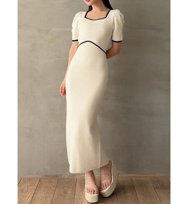 RESEXXY「バイカラータイトワンピース」|ワンピース|ホワイト