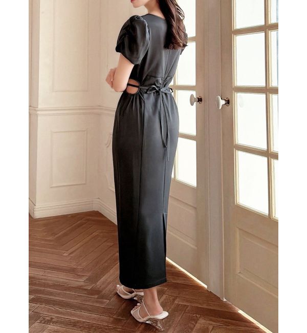 RESEXXY「サイドオープンタイトワンピース」|ワンピース|チャコールグレー