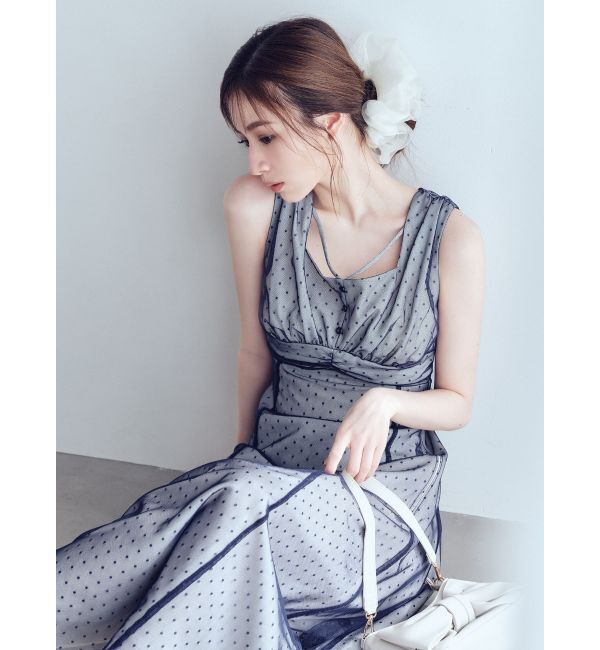 RESEXXY「ドットチュールレイヤードワンピース」|ワンピース|