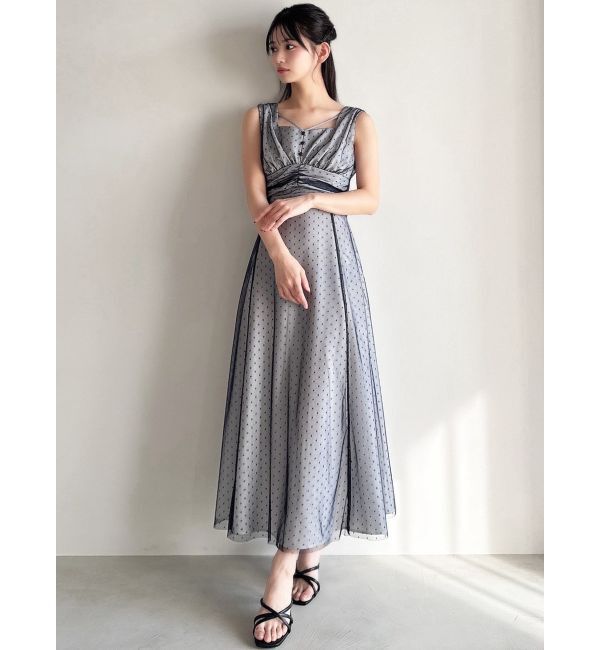 RESEXXY「ドットチュールレイヤードワンピース」|ワンピース|