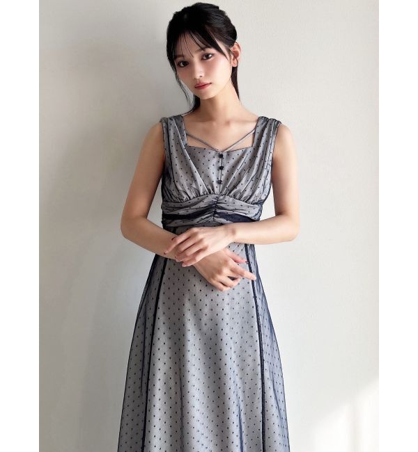 RESEXXY「ドットチュールレイヤードワンピース」|ワンピース|