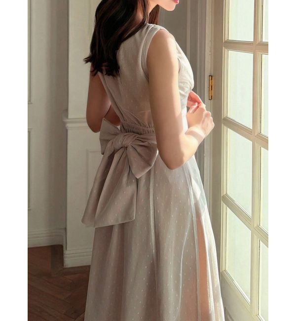 RESEXXY「ドットチュールレイヤードワンピース」|ワンピース|ベージュ