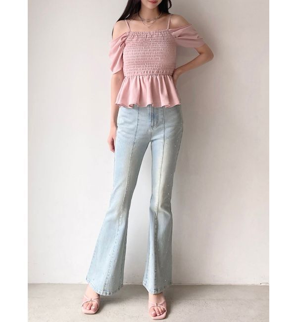 RESEXXY「オフショルシャーリングチュニック」|シャツ・ブラウス|