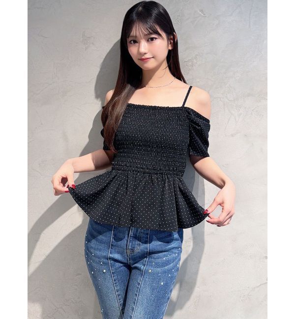 RESEXXY「オフショルシャーリングチュニック」|シャツ・ブラウス|