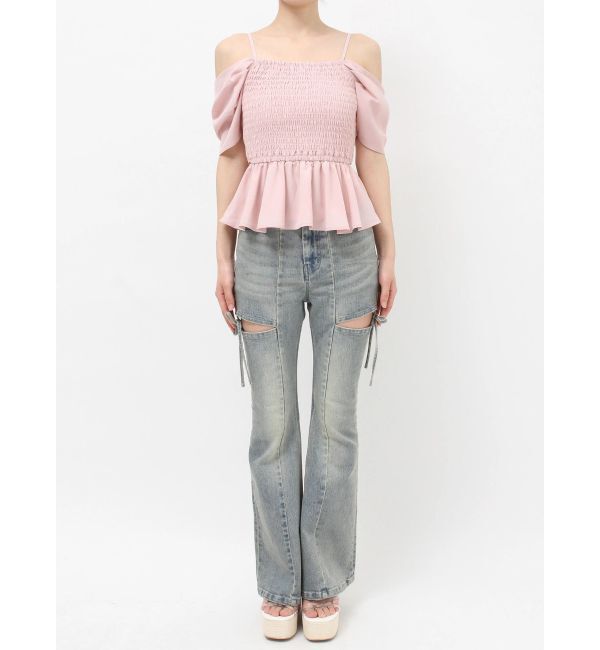 RESEXXY「オフショルシャーリングチュニック」|シャツ・ブラウス|