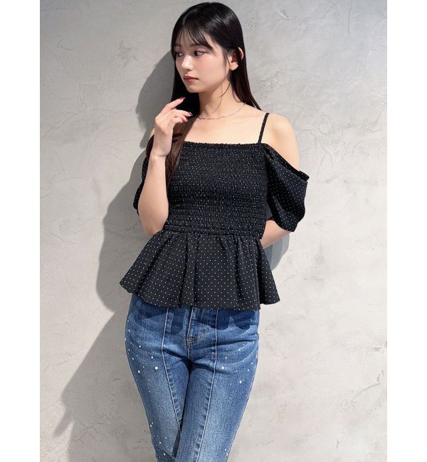 RESEXXY「オフショルシャーリングチュニック」|シャツ・ブラウス|