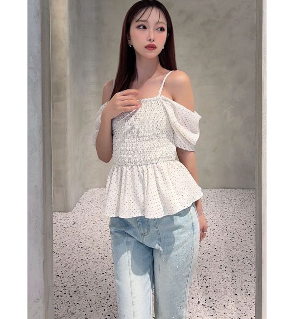 RESEXXY「オフショルシャーリングチュニック」|シャツ・ブラウス|