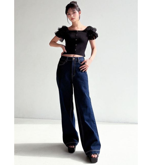 RESEXXY「ショルダーフリルニットトップス」|ニット・セーター|