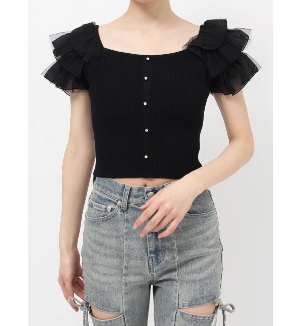 RESEXXY「ショルダーフリルニットトップス」|ニット・セーター|